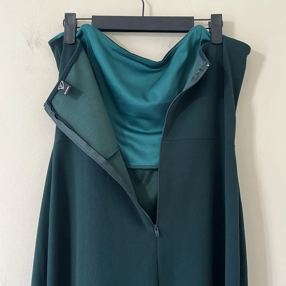 Windsor Kaia Strapless High Slit Formal Dress Hunter Green Size XL - Picture 9 of 11
